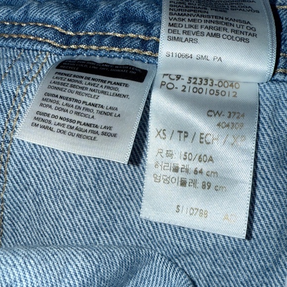 Levi Denim Overalls with Frayed Hem - Picture 10 of 10